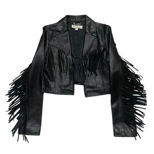 00s Japanese label fringe design leather jacket ifsixwasnine 14th addiction lgb kmrii yasuyuki ishii jean paulgaultier goa