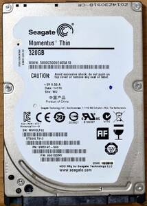 Seagate ST320LT012 [320GB 2.5インチ 7mm SATA HDD 2013年製 使用時間 7200H (Cristal DiscInfo 正常) (管:KH002