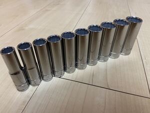 スナップオン snap-on ブルーポイント　3/8 ディープソケットセット　12ポイント　10mm〜19mm