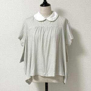 AD2017 tricot COMME des GARCONS 丸襟 ワイド 変形 半袖 カットソー チェック トリココムデギャルソン Tシャツ Tee archive 3090454