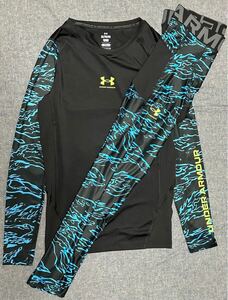 UNDER ARMOUR 新品未使用 NEWMODEL2024秋冬 UAヒートギアアーマー ノベルティ ロングスリーブ シャツインナートレーニングウェア２セット