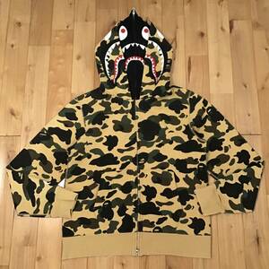 1st camo yellow ダブル シャーク パーカー Mサイズ double shark full zip hoodie a bathing ape BAPE エイプ ベイプ 迷彩 w11