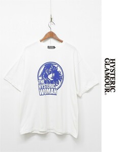 G439/美品 HYSTERIC GLAMOUR 半袖Tシャツ THE HYSTERIC WOMAN クルーネック ロゴ XL 白 大きいサイズ