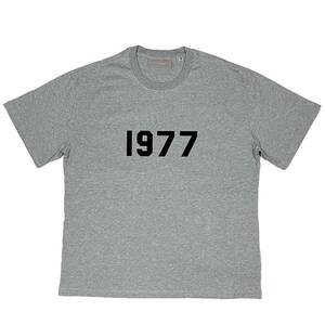 [並行輸入品] FEAR OF GOD FOG ESSETIALS エッセンシャルズ 1977 ブラックロゴ 半袖 Tシャツ (グレー) (M)