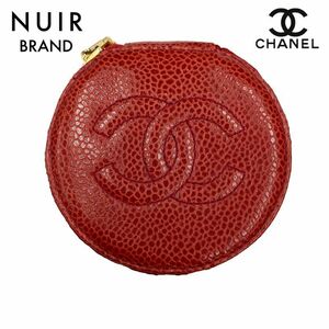 シャネル CHANEL ポーチ キャビアスキン ココマーク 小物入れ レッド