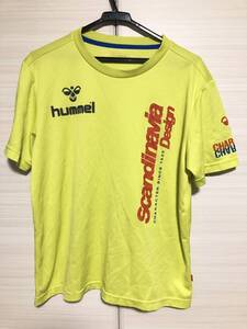 hummel ヒュンメル ユニ プラクティスシャツ 黄色 Oサイズ（used） ～サッカー、フットサル、スポーツ、部活、合宿、ジム～