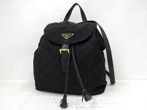 ◆美品◆PRADA プラダ◆キルティング◆ナイロン サフィアーノ レザー 本革◆リュック サック バックパック◆黒 G金具◆イタリア製◆A8957