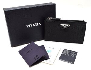 ☆★年末年始在庫一掃セール★☆未使用品 PRADA プラダ 【三角プレート レザー フラグメントケース コインケース ブラック 2MC086】箱付