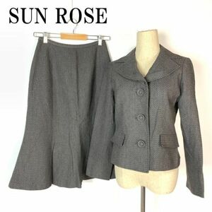 SUN ROSE サンローズ スカートスーツ ドット ジャケット セットアップ 上下セット グレー 38 B8300