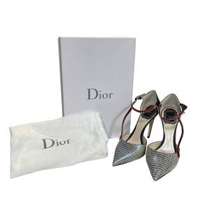 ◆中古品◆DIOR ディオール T-Strass パンプス サイズ37.5 10cmヒール クリスタルスタッズ ポインテッドトゥ ブラック X80661NC