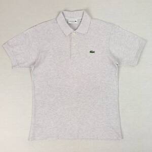 LACOSTE ラコステ ポロシャツ L1264A 鹿の子 サイズ2 グレー 日本製 半袖 シャツ