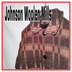 レディース 未使用 Johnson Woolen Mills (ジョンソンウーレンミルズ) アウター コート ジャケット ウール ブラウン XS USA製 アメカジ