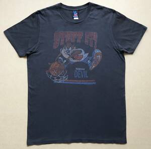 JUNK FOOD タズマニアン・デビル USED風プリント丸首Tシャツ USA製 M ブラック TASMANIAN DEVIL ルーニー・テューンズ