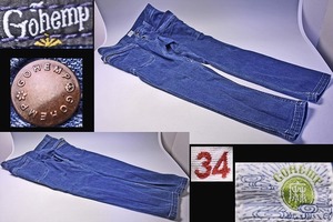 GOHEMP ★ ゴーヘンプ ★ Vender Tapered Slim Pants ★ used wash ★ サイズ34 ★ デニム ロングパンツ ★ 中古品 ★