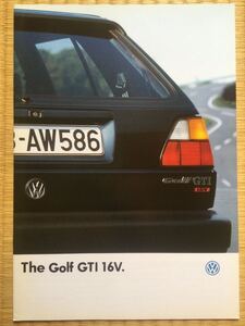 1991年 フォルクスワーゲン ゴルフⅡ GTI 16V カタログ 日本語版 ▲全体黄ばみかなりあり▲