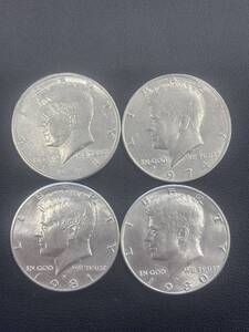 □1813 アメリカ 50セント LIBERTY HALF DOLLAR 197１/1974/1980/1981 ４枚セット ケネディ 外国銭 外貨