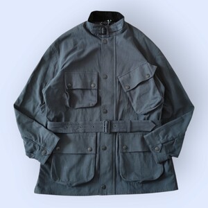 新品未使用　 Barbour International　ナノユニバース別注　 バブアー インターナショナル　 ジャケット　ノンオイル　グレー　メンズ　L