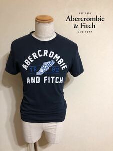 Abercrombie & Fitch アバクロンビー&フィッチ クルーネック Tシャツ トップス サイズS 半袖 ネイビー 170/92A