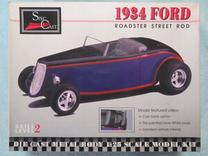 ダイキャスト 1/25 Spec Cast 04090 - 1934 Ford Roadster Street Rod