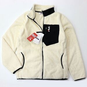 ★フィラ FILA 新品 メンズ 暖かい ボア フリース 保温 防寒 防風 ジャケット アウター ブルゾン Mサイズ[442344-OWT-M] 一 二 壱★QWER★