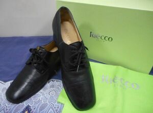 美品 靴◆ リエッコ ③ ◆ パンプス 34サイズ 22ccm BLACK レザー ◆ Riecco ◆ レディース シューズ 保存袋 & 箱付き 現状品