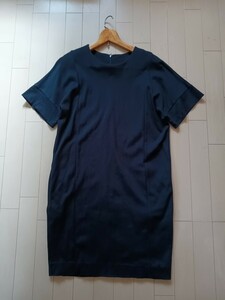 DOUBLE STANDARD CLOTHING　ダブルスタンダードクロージング　ワンピース　ネイビー　フリーサイズ　コットン　厚手