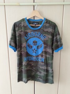 HYDOROGEN★ハイドロゲン 半袖Tシャツ 迷彩柄×青★L