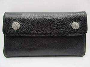 【中古】CHROME HEARTS　クロムハーツ ウェーブウォレット　レザー　長財布　2246-304-0501-0900