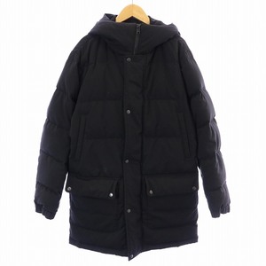 フォーワンセブンバイエディフィス 417byEDIFICE 17AW ダウン ジャケット コート ミドル フード スナップボタン ジップアップ M 黒