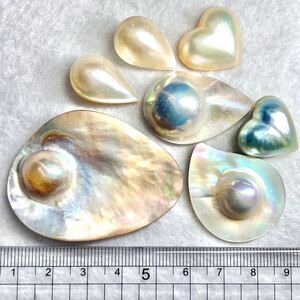 1円〜!!変形!!☆マベパールおまとめ161ct☆j 約32.2g ルース 裸石 宝石 pearl パール 半円真珠 ジュエリー jewelry w3 マ27