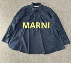 MARNI 藍染　デニム　インディゴ　Aライン　タック　シャツ　イタリア製