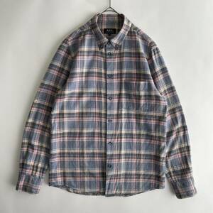 A.P.C. size/S (g) アーペーセー ボタンダウン コットンフランネル 長袖シャツ ネルシャツ チェック BD shirt APC