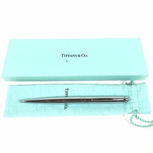 【ティファニー】本物 TIFFANY&Co. ボールペン Tモチーフ インク有 シルバー色系 文房具 筆記具 メンズ レディース 保存袋 箱付 送料520円