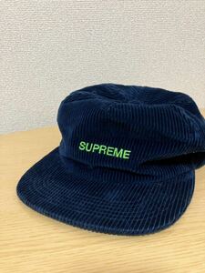 SUPREME シュプリーム キャップ コーデュロイ ブルー