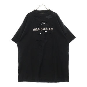 BALENCIAGA バレンシアガ INSIDE OUT T-SHIRT インサイドアウト半袖Tシャツ カットソー ブラック 720198 TQVP3