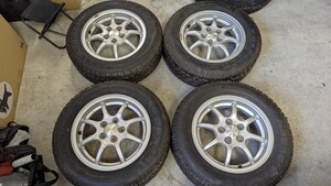 ハンコック スパイクタイヤ ピンタイヤ 185/65R14 スバル純正アルミホイール 14インチ 5H 5.5J off55 PCD100