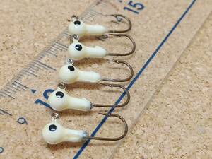 バス用 ラウンドジグヘッド(約1/32OZ・1-1.2g)ホワイト５個 JIG HEAD 計７g 定型110円発送可