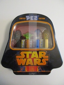 STAR WARS（スター・ウォーズ）×PEZ（ペッツ） ＜ 限定　ダースベイダー デザイン缶セット ＞　特別クリアver. 未開封品 ヨーダ R2D2 C3PO