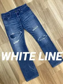 【フォロー値下げ】WHITE LINEホワイトライン　ダメージデニムパンツ　赤耳