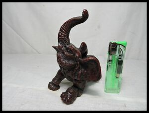  象 ゾウ 獅祥 幸運 運気上昇 置物 中国 縁起物 練物 昭和 レトロ 保管品 340g