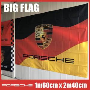 BIG FLAG 1600x2400 ★光艶エンブレム★ P05 ポルシェ旗 ポルシェバナー ポルシェフラッグPORSCHE カレラ.カイエン.ケイマンガレージ雑貨