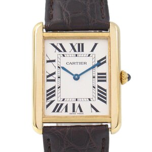 カルティエ タンクソロ LM ブランドオフ CARTIER K18（イエローゴールド） 腕時計 K18/SS/クロコ革 中古 メンズ