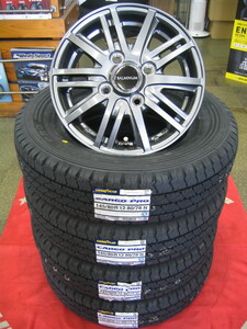 グッドイヤー カーゴプロ タイヤ 国産 日本製 145/80R12 145/80-12 LT 80/78N ＆ アルミホイール 新品 4本 送料無料 軽バン、軽トラック