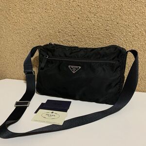 美品　 PRADA プラダ ナイロン 斜め掛け カメラバッグ ショルダーバッグ ブラック　B10140