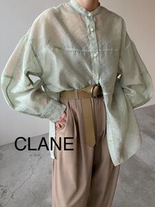 CLANEクラネ　スウィッチ シアーシャツ　ミント　2 2022210