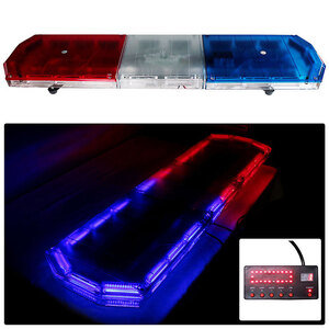 【全長120cm】LED 回転灯 大型ラウンドタイプ 【ブルー&レッド】 赤色 青色 赤 青 点灯パターン21種類 レッカー車 積載車 WB-833-120