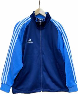  希少　90s ビンテージ　アディダス Lサイズ　adidas トラックジャケット ジャージ ジャケット ネイビー 紺 青 ストリート　 古着　