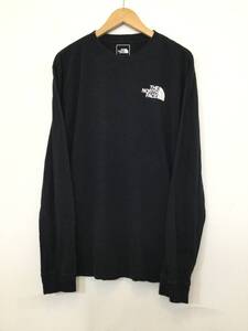 THE NORTH FACE ノースフェイス コットン長袖Tシャツ ロンT プリント メンズM 黒 良品 