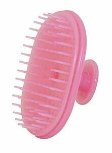 オーエ シャンプー ブラシ ピンク 約縦9.3×横6.3×奥行4.5cm バスメイト 髪の毛が取り出しやすいスライド式 にぎりやすい