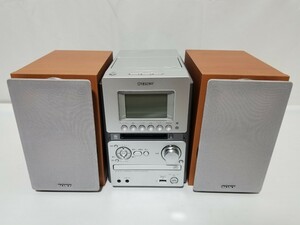 美品 全額返金保証付 SONY ソニー CMT-M35WM S シルバー CD MD カセット システムコンポ AM FM ラジオ HCD-M35WM SS-CM35